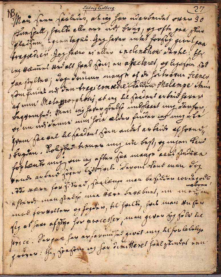 Manuskript til 'Brudstykke af Epistel nr. 447 (fjerde Levnedsbrev)'