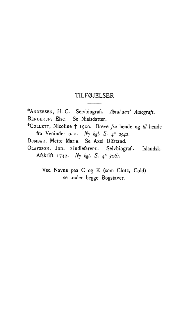 Tilføjelser
