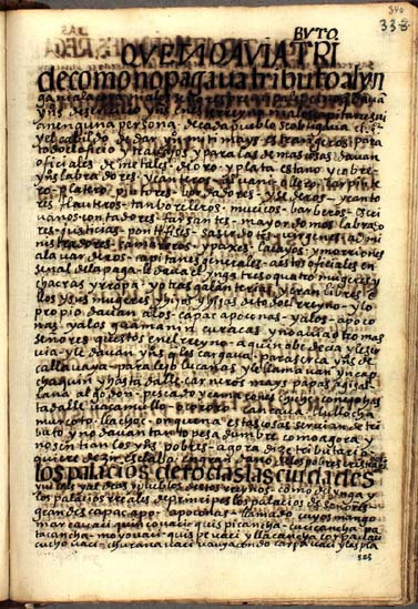 Las obligaciones mutuas entre el Ynga y sus vasallos, pág. 340