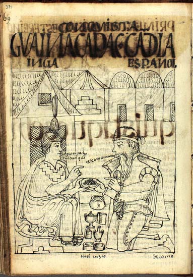 The Inka asks what the Spaniard eats. The Spaniard replies: “Gold.” (p. 371)