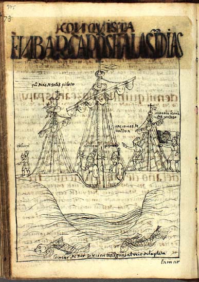 The voyages of New World discovery and conquest: Christopher Columbus, Juan Díaz de Solís, Diego de Almagro, Francisco Pizarro, Vasco Núñez de Balboa, and Martín Fernández de Enciso. (p. 375) (See also p. 46.)