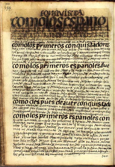 Conquista española, resistencia de Mango Ynga y milagros divinos, pág. 395