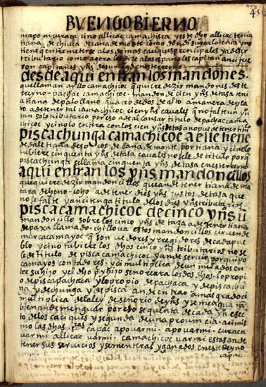 The general inspection of the Indians of this kingdom, by the author of this chronicle (455-459)