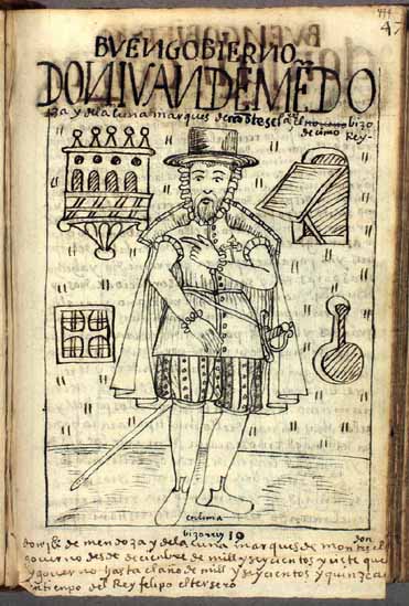 Don Juan de Mendoza y Luna, the tenth (actually, eleventh) viceroy of Peru (474-475)