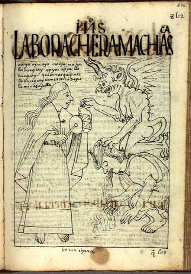 Los indios “hablan con el demonio” en el rito andino tradicional, “la borrachera”. (pág. 876)