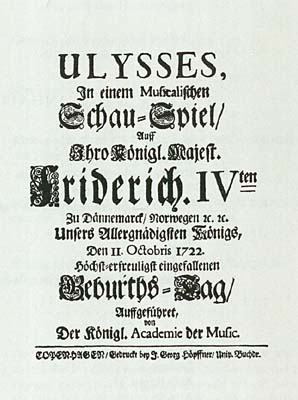 Titelblad til Reinhard Keiser's 'Ulysses'