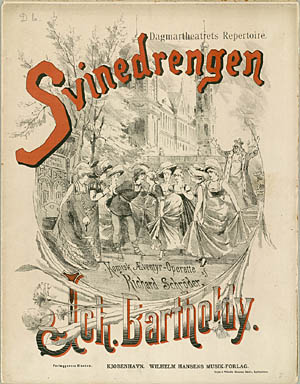 Forsiden af Johan Bartholdys opera 'Svinedrengen'