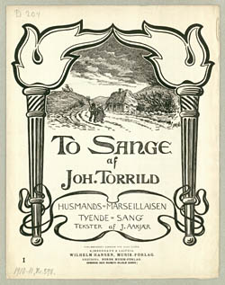 Noderne til Johs. Torrilds 'Husmandsmarseillaise'. Klik for st&oslash;rre billede